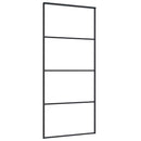 vidaXL fekete matt ESG üveg és alumínium tolóajtó 90x205 cm