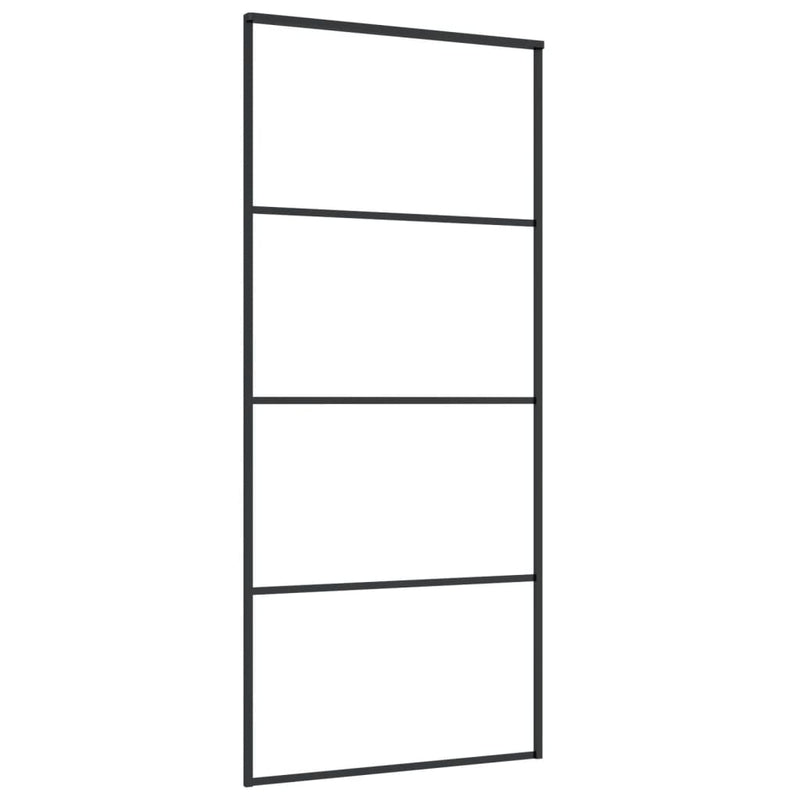 vidaXL fekete matt ESG üveg és alumínium tolóajtó 90x205 cm