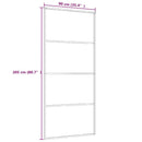 vidaXL fekete matt ESG üveg és alumínium tolóajtó 90x205 cm