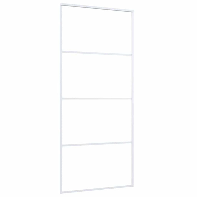 vidaXL fehér ESG üveg és alumínium tolóajtó 90x205 cm