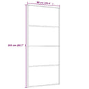 vidaXL fehér ESG üveg és alumínium tolóajtó 90x205 cm