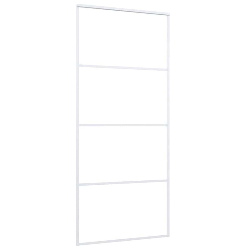 vidaXL fehér matt ESG üveg és alumínium tolóajtó 90x205 cm