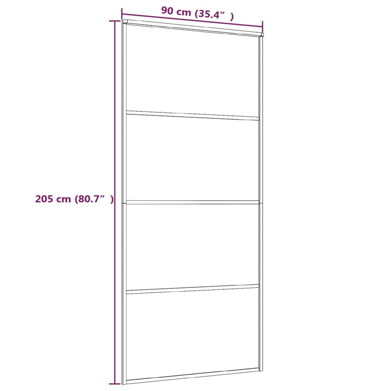 vidaXL fehér matt ESG üveg és alumínium tolóajtó 90x205 cm