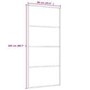 vidaXL fehér matt ESG üveg és alumínium tolóajtó 90x205 cm