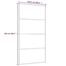 vidaXL fekete matt ESG üveg és alumínium tolóajtó 102,5x205 cm