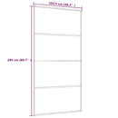 vidaXL fehér ESG üveg és alumínium tolóajtó 102,5x205 cm