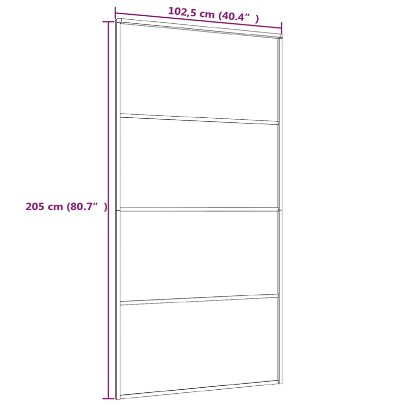 vidaXL fehér matt ESG üveg és alumínium tolóajtó 102,5x205 cm