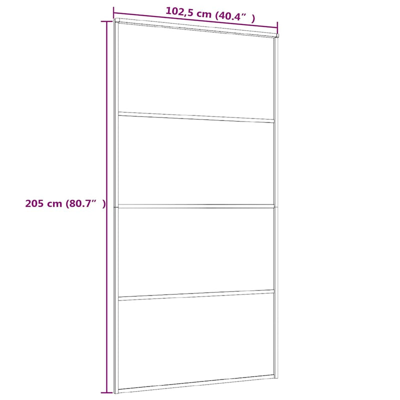 vidaXL fehér matt ESG üveg és alumínium tolóajtó 102,5x205 cm
