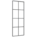 vidaXL fekete ESG üveg és alumínium tolóajtó 76 x 205 cm
