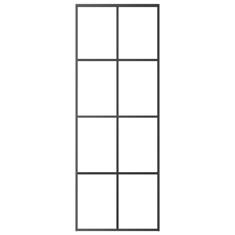 vidaXL fekete ESG üveg és alumínium tolóajtó 76 x 205 cm