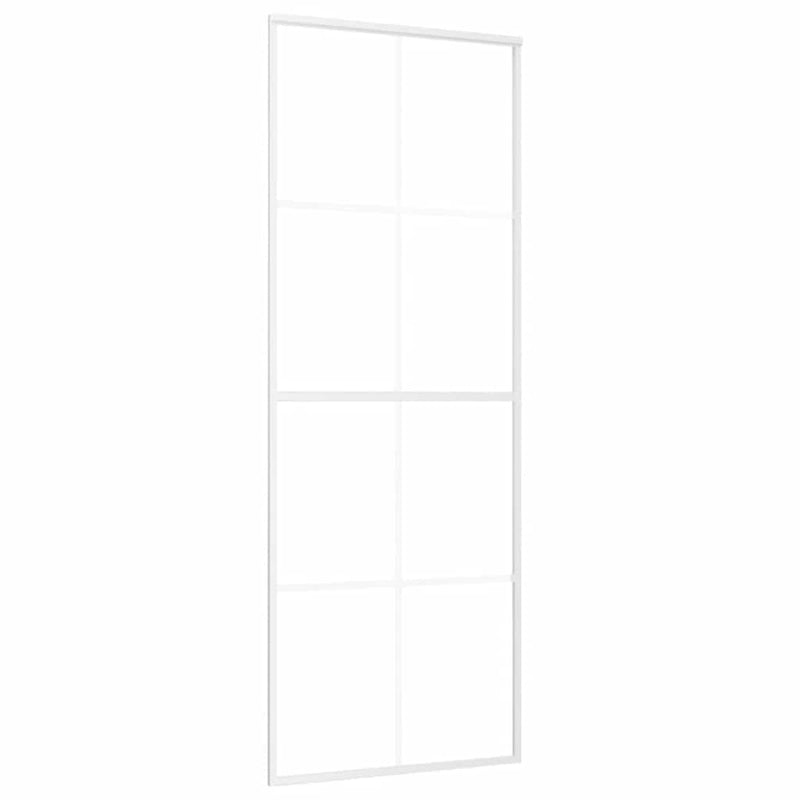vidaXL fehér ESG üveg és alumínium tolóajtó 76 x 205 cm