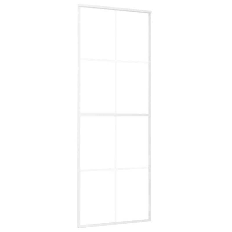 vidaXL fehér matt ESG üveg és alumínium tolóajtó 76 x 205 cm