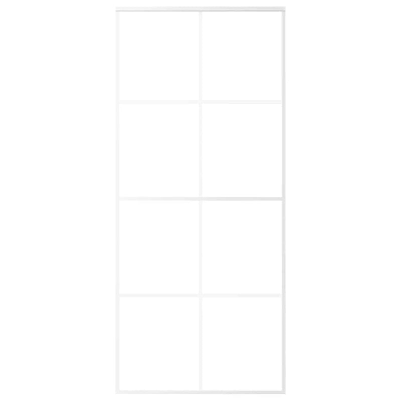 vidaXL fehér ESG üveg és alumínium tolóajtó 90x205 cm