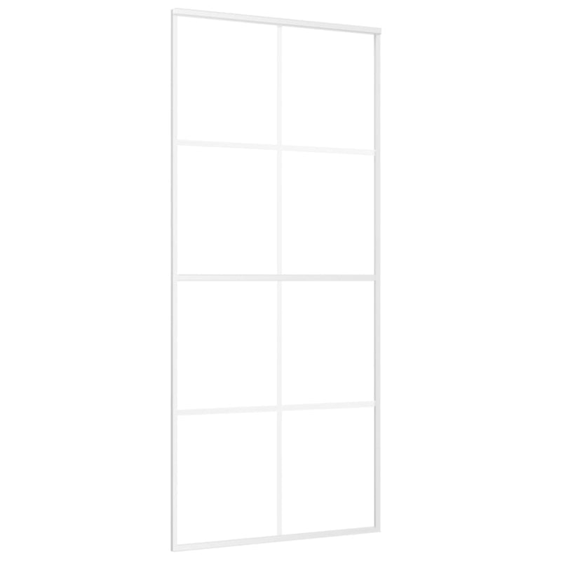 vidaXL fehér matt ESG üveg és alumínium tolóajtó 90x205 cm
