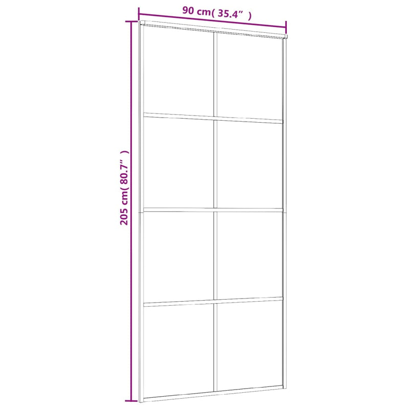 vidaXL fehér matt ESG üveg és alumínium tolóajtó 90x205 cm