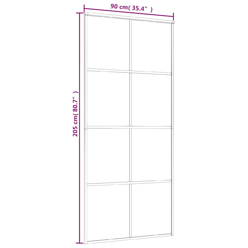 vidaXL fehér matt ESG üveg és alumínium tolóajtó 90x205 cm