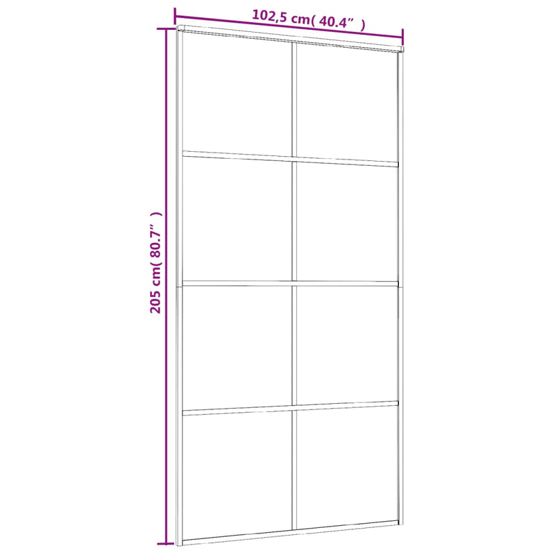 vidaXL fehér matt ESG üveg és alumínium tolóajtó 102,5x205 cm