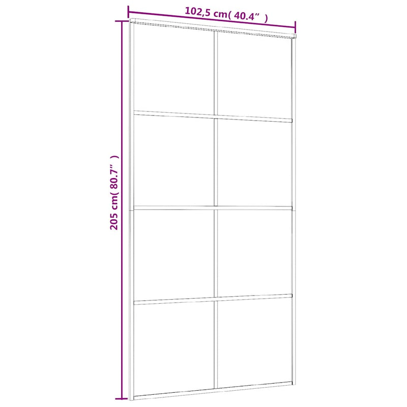 vidaXL fehér matt ESG üveg és alumínium tolóajtó 102,5x205 cm