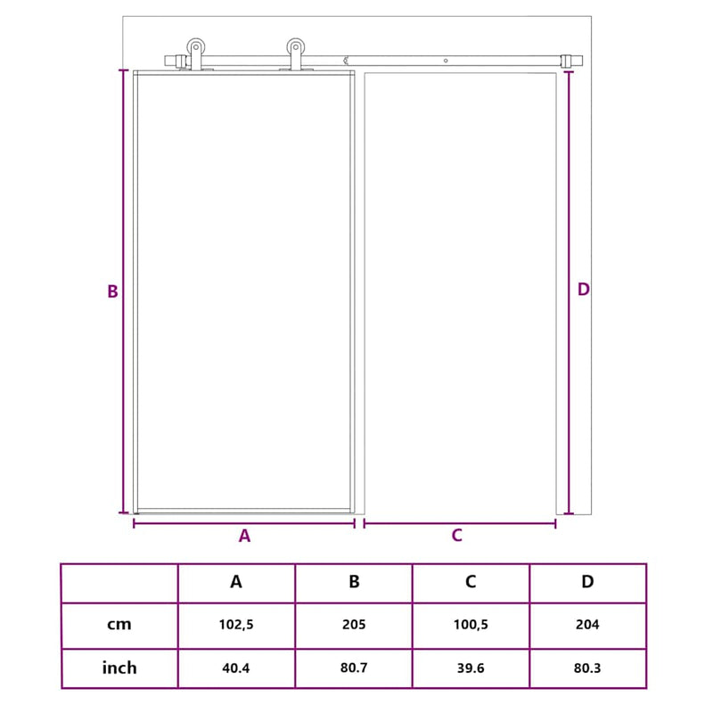 vidaXL fehér matt ESG üveg és alumínium tolóajtó 102,5x205 cm