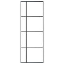 vidaXL fekete ESG üveg és alumínium tolóajtó 76x205 cm