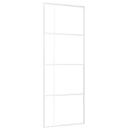 vidaXL fehér ESG üveg és alumínium tolóajtó 76x205 cm