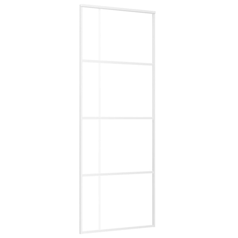 vidaXL fehér matt ESG üveg és alumínium tolóajtó 76x205 cm