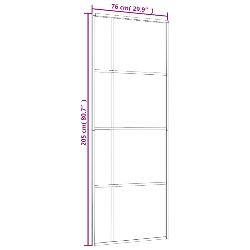 vidaXL fehér matt ESG üveg és alumínium tolóajtó 76x205 cm