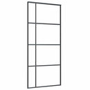 vidaXL fekete ESG üveg és alumínium tolóajtó 90 x 205 cm
