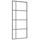 vidaXL fekete ESG üveg és alumínium tolóajtó 90 x 205 cm