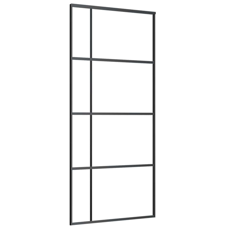 vidaXL fekete ESG üveg és alumínium tolóajtó 90 x 205 cm
