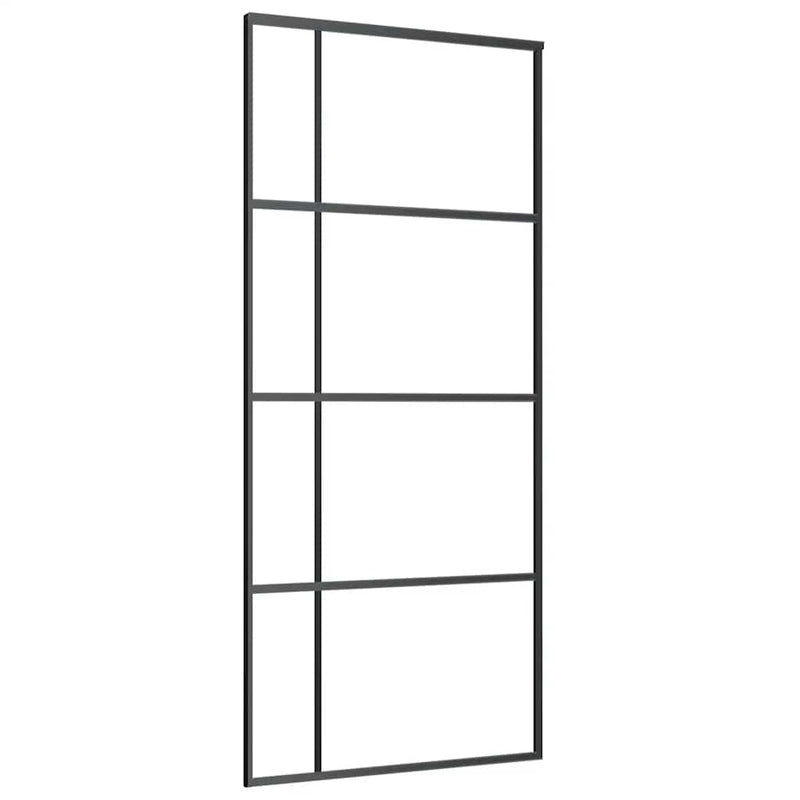 vidaXL fekete matt ESG üveg és alumínium tolóajtó 90x205 cm