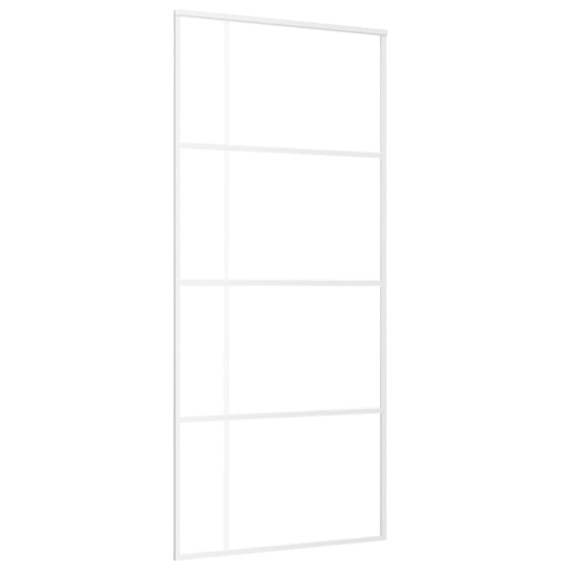 vidaXL fehér ESG üveg és alumínium tolóajtó 90x205 cm