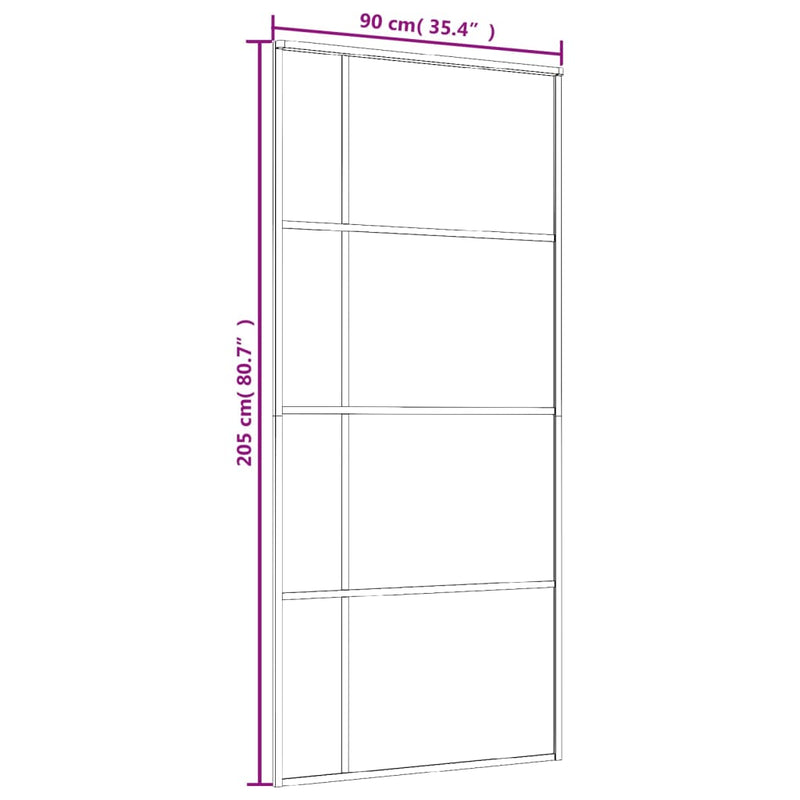 vidaXL fehér matt ESG üveg és alumínium tolóajtó 90x205 cm