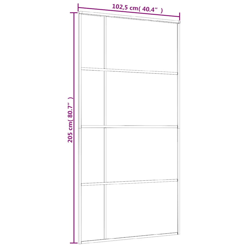vidaXL fehér ESG üveg és alumínium tolóajtó 102,5x205 cm