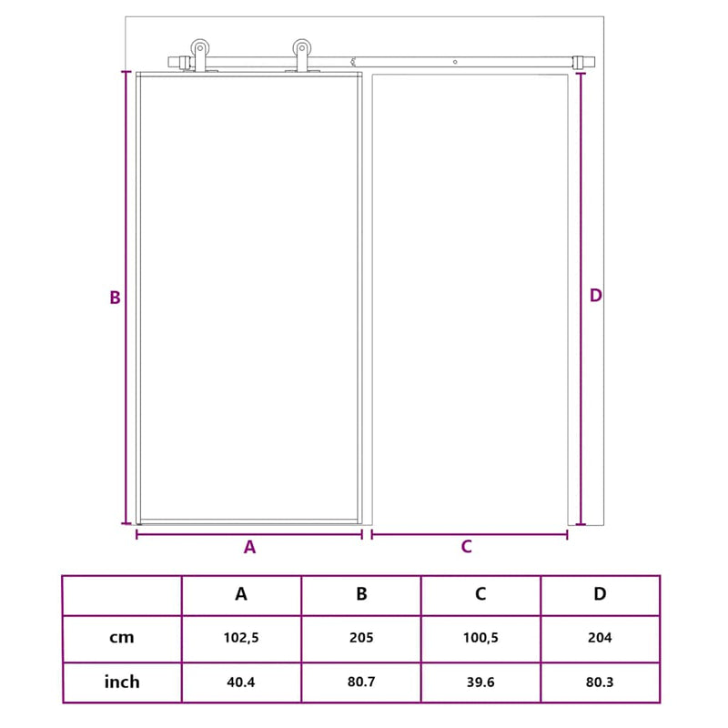 vidaXL fehér ESG üveg és alumínium tolóajtó 102,5x205 cm