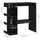vidaXL fekete szerelt fa bárasztal tárolópolccal 100 x 50 x 101,5 cm