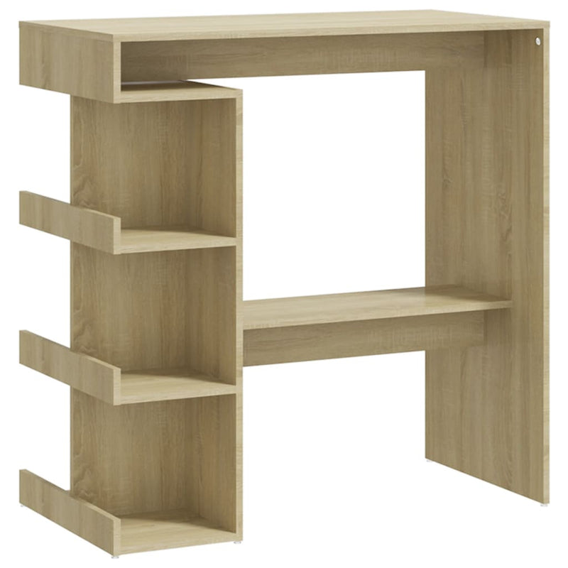 vidaXL sonoma tölgy szerelt fa bárasztal tárolópolccal 100x50x101,5 cm
