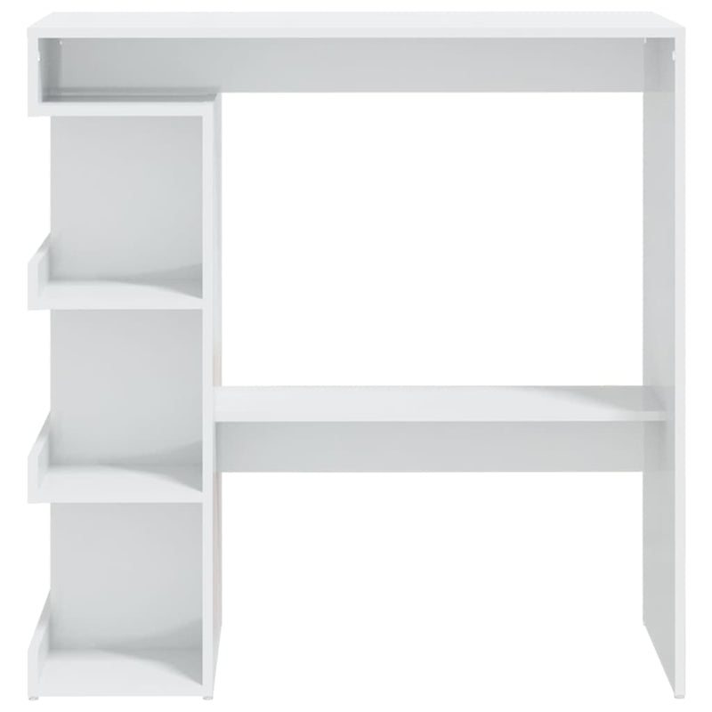 vidaXL magasfényű fehér bárasztal tárolópolccal 100 x 50 x 101,5 cm