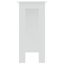 vidaXL fehér szerelt fa bárasztal polccal 102 x 50 x 103,5 cm