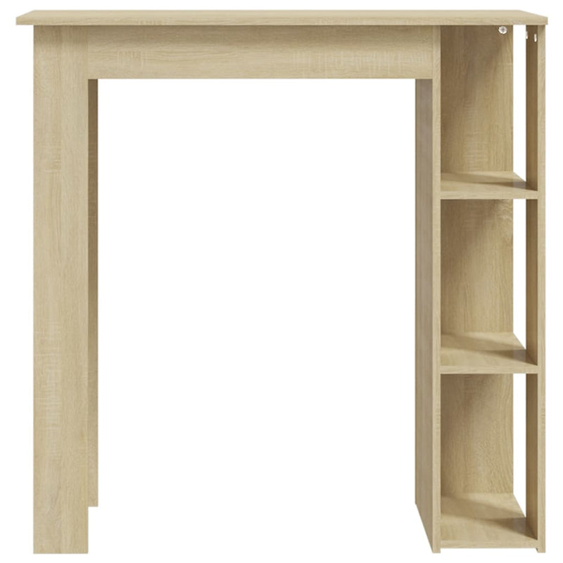 vidaXL sonoma tölgy színű szerelt fa bárasztal polccal 102x50x103,5 cm