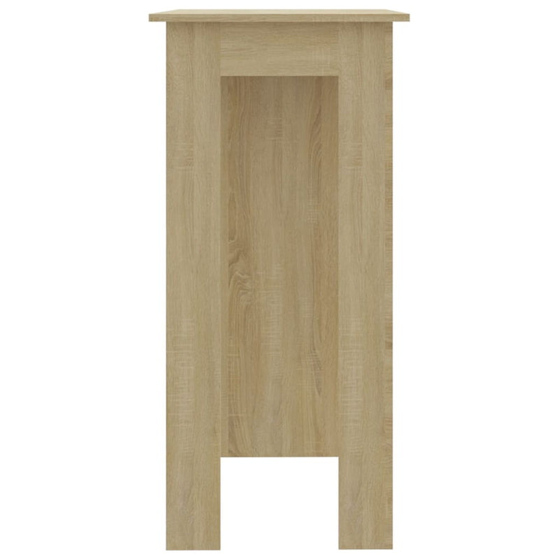 vidaXL sonoma tölgy színű szerelt fa bárasztal polccal 102x50x103,5 cm