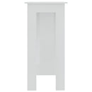 vidaXL magasfényű fehér szerelt fa bárasztal polccal 102x50x103,5 cm