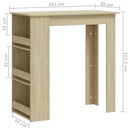 vidaXL sonoma tölgy színű bárasztal tárolópolccal 102 x 50 x 103,5 cm