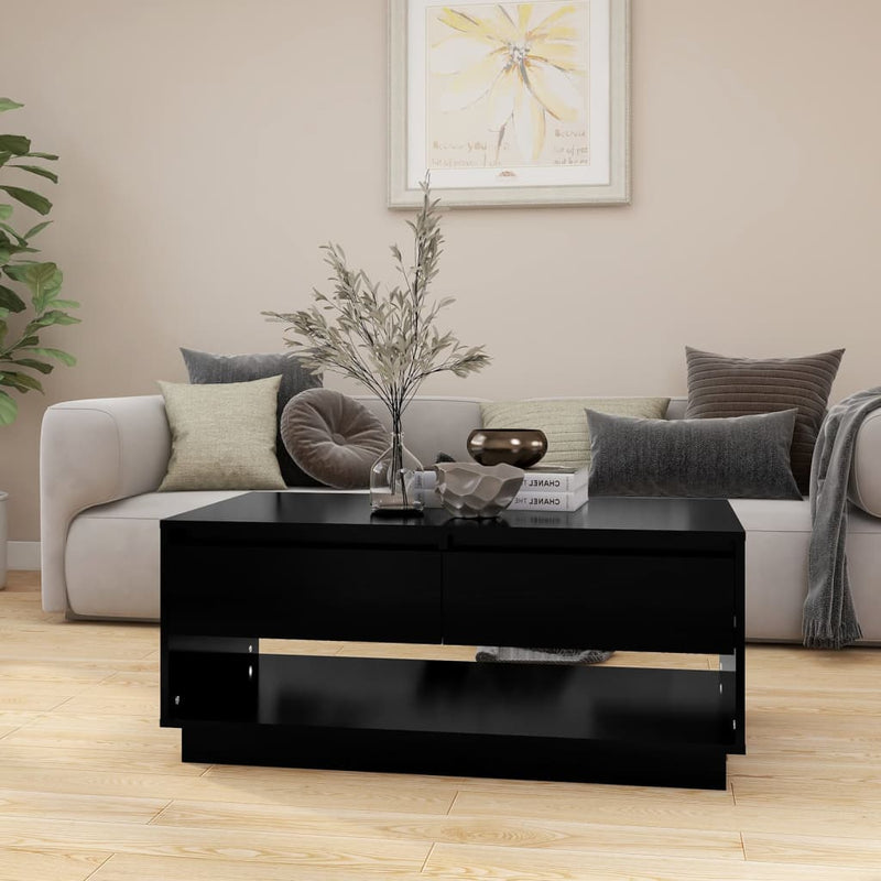 vidaXL fekete szerelt fa dohányzóasztal 102,5 x 55 x 44 cm