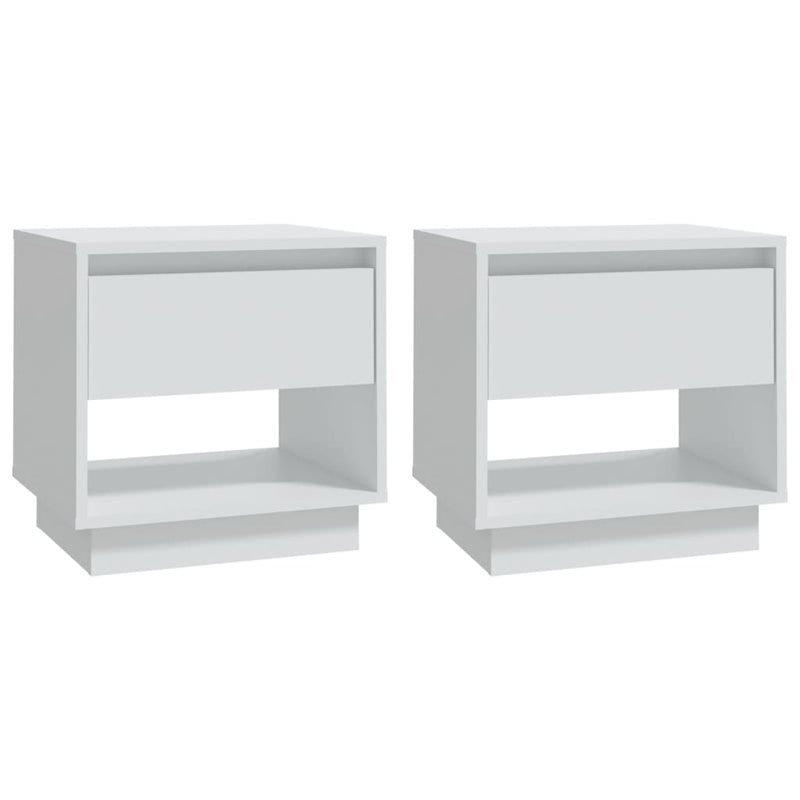 vidaXL 2 db fehér forgácslap éjjeliszekrény 45 x 34 x 44 cm