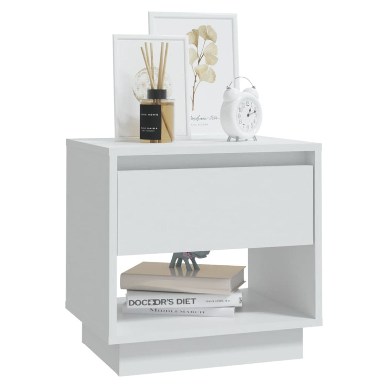 vidaXL 2 db fehér forgácslap éjjeliszekrény 45 x 34 x 44 cm
