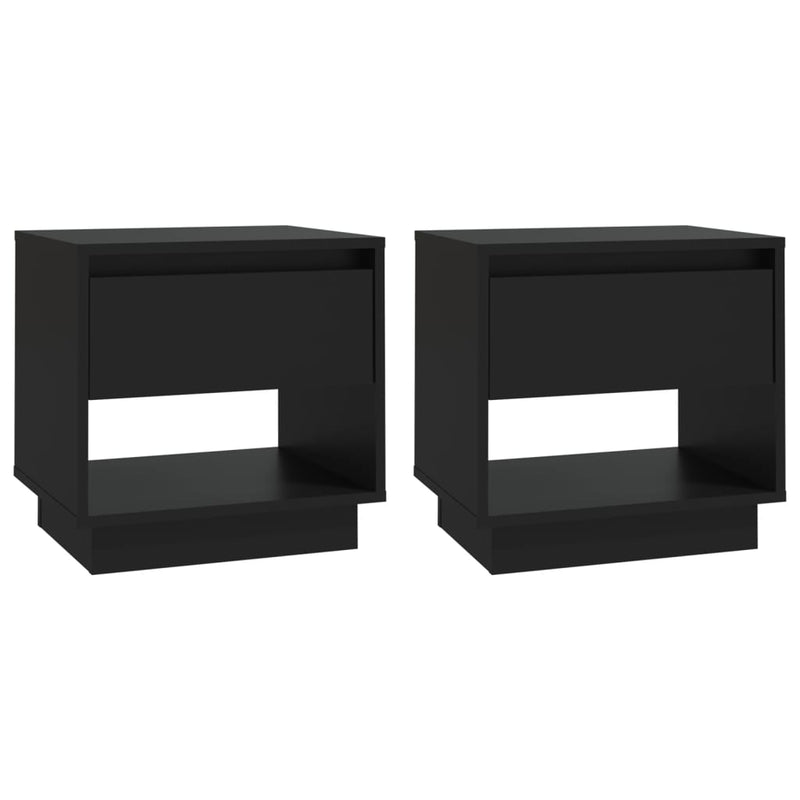 vidaXL 2 db fekete forgácslap éjjeliszekrény 45 x 34 x 44 cm