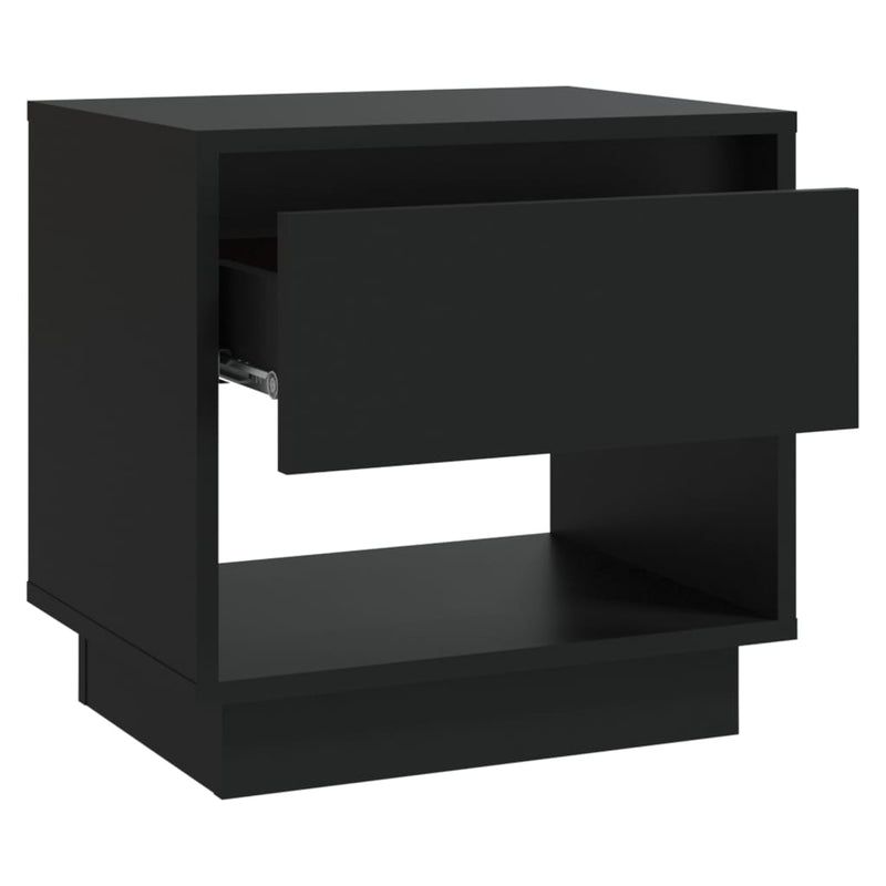 vidaXL 2 db fekete forgácslap éjjeliszekrény 45 x 34 x 44 cm
