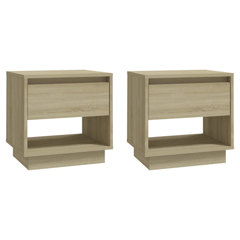 vidaXL 2 db sonoma tölgy színű szerelt fa éjjeliszekrény 45x34x44 cm