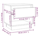vidaXL 2 db betonszürke szerelt fa éjjeliszekrény 45x34x44 cm